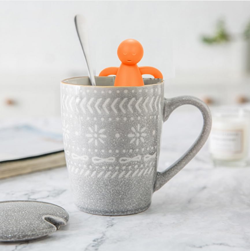 Fine Mesh Tea Infuser for Loose Leaf Cute Tea Steeper (Orange)