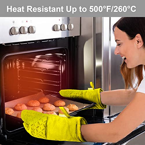 Oven Mitts and Pot Holders 6pcs Set (Yellow)