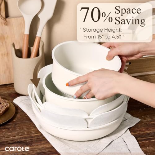 Pots and Pans Set Non Stick (White / 21 Piece)