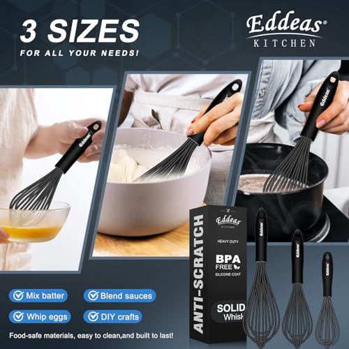 Whisks For Cooking Up To 500°F Silicone Whisk tool Non (3 Count)