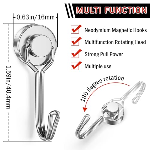 Magnetic Hooks for Cruise Cabins (6 Count)