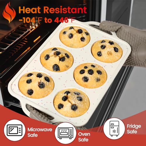 Silicone Muffin Pans for Baking (Creamy Confetti / Jumbo & Mini)