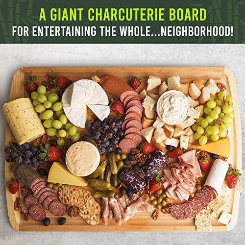 GIGANTIC 36 x 24 Inch Extra Large Bamboo Cutting Board with Lifetime Replacements (Two-Tone / 36"L x 24"W)