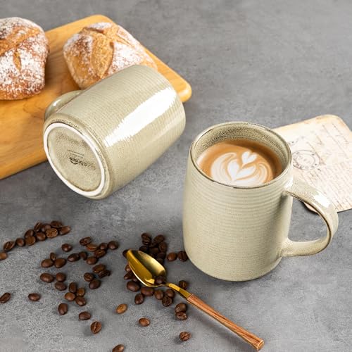 Large Coffee Mugs Set of 4 (Khaki / Set of 4 (18oz))