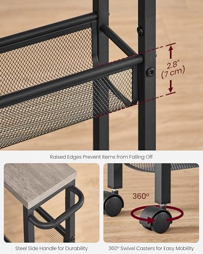 4 Tier Slim Rolling Storage cart with Wheels