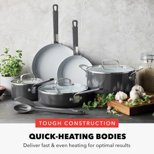 X Bobby Flay 10 Piece Ceramic Nonstick Cookware Set (10 Piece Cookware Set / Graphite)