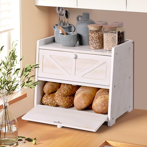 Bamboo Corner Bread Box for Kitchen Countertop 2