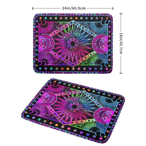 Purple Absorbent Dish Drying Mat Sun and Moon Microfiber Drying Pad for Kitchen Counter Decor Large (Hippie Bohemian 829 / 24" x 18")