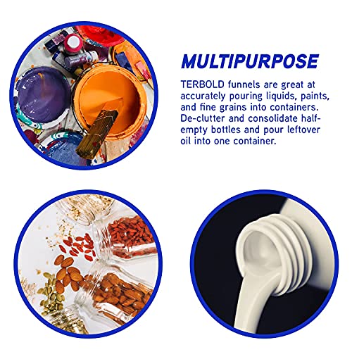 4pc Funnel Nesting Set in BPA Free Plastic for Kitchen Cooking (4 Count)