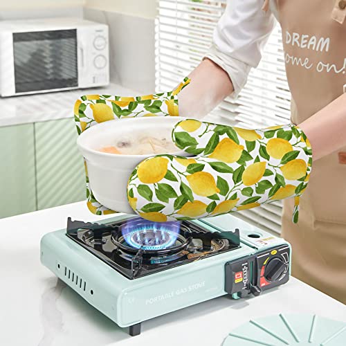 Lemon Oven Mitts and Pot Holders Sets of 4 (One Size / Silicone Lemon)