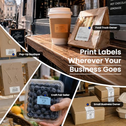 221B 2" Bluetooth Thermal Label Printer (221B-Black-5Roll)
