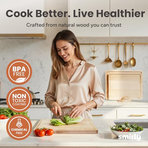 Cutting Boards for Kitchen (Light Brown / 4-Piece)
