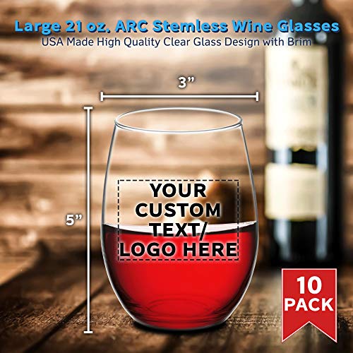 10 ARC Stemless Wine Glasses Set (10 Count)