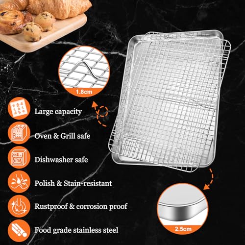 16"+12.5"+9" Baking Sheet with Wire Rack (16"+12.5"+9" (3 Pans+3 Racks))