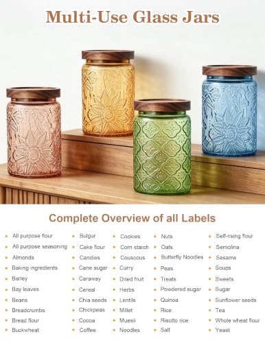 Glass Jars with Airtight Wood Lids (4 Count)