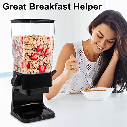 Cereal Dispenser Countertop with Lids (Black / Large)