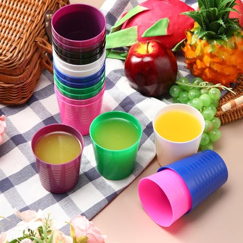 36 Pcs Kids Plastic Cups 8 oz Drinking Toddler Cups (Dark)