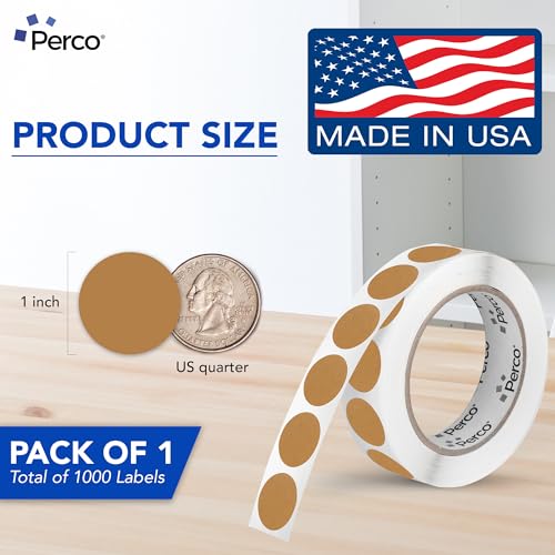 Kraft Brown Round Circle Dot Sticker 1 (Kraft Brown / 1 Inch)