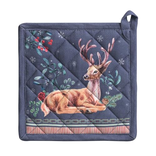 Pot Holders 100% Cotton Potholders (086 - Christmas Joy / 8" x 8" (Pot Holder Pack of 1))