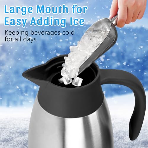 70oz Thermal Coffee Carafe Insulated Coffee Thermo (Silver&Black)
