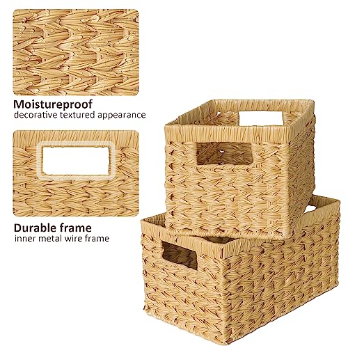 Wicker Storage Baskets (Natural / 13"L x 8¼"W x 7"H)
