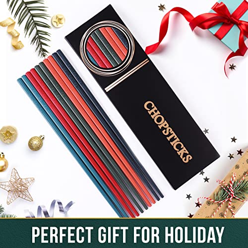 Fiberglass Reusable Chopsticks (Multi Cherry-10 Pairs)