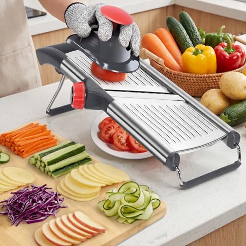 Mandoline Slicer for Kitchen (Mandoline Food Slicer-red)