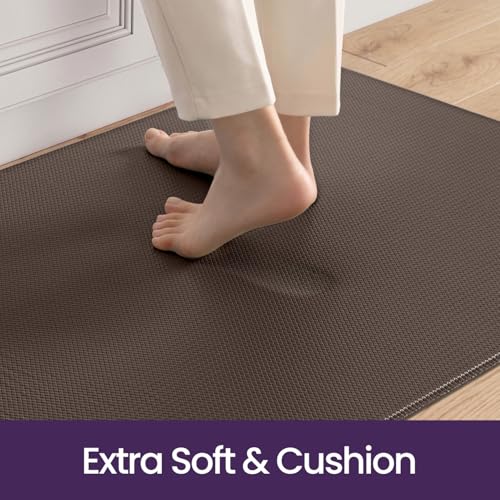 Kitchen Floor Mats Cushioned Anti Fatigue (2-brown / 86"l X 23"w X 0.4"th)