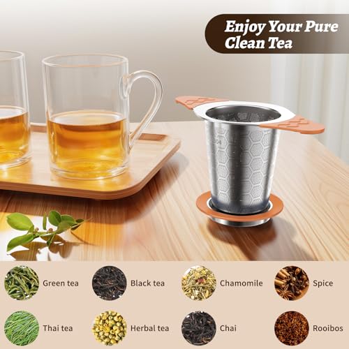 Tea Infuser for Loose Leaf Tea (1 Pack - Sunset Orange)