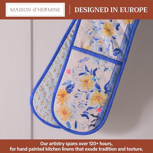 Double Oven Mitts 100% Cotton Double Oven Glove (007 - Girassol / 7" x 35" (Double Oven Mitt))