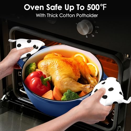 Cast Iron Dutch Oven Pot With Lid (Blue)
