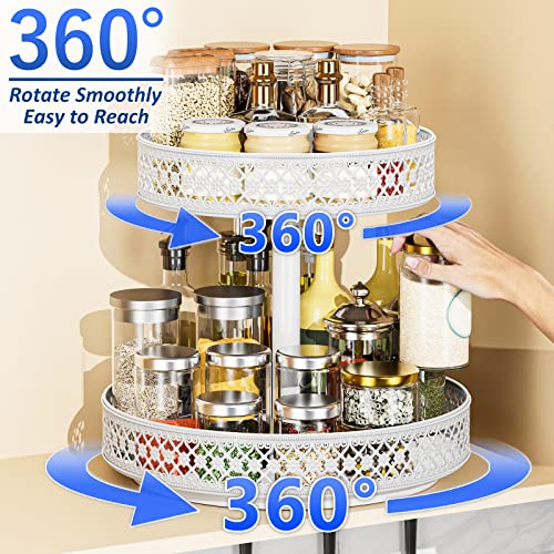 2 Tier Lazy Susan Organizer (2 Tier White)
