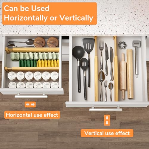 Bamboo Expandable Drawer Dividers (Natural / 4''H, 12.2''-17''L)