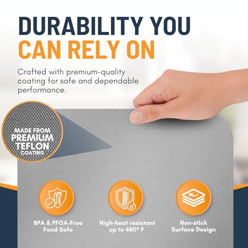 Toaster Oven Liners for Bottom of Oven (2 Pack / Silver)