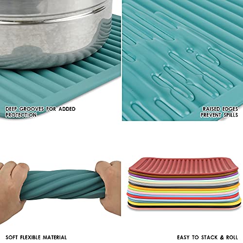 Silicone Trivet for Hot Dish and Pot Hot Pads Counter Mat Heat Resistant Table Dish Drying Mat or Placemats 2 Pack (2 Count)
