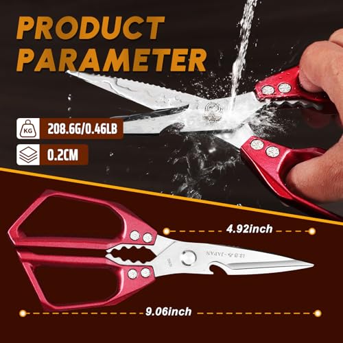 Kitchen Scissors all Purpose (Red)