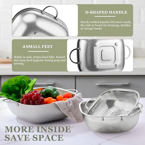 6QT Square Stainless Steel Colander (6QT)