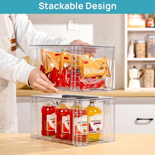 8 Pack Large Stackable Storage Drawers (Clear( 8 Pack))