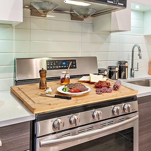 30 x 20 Extra Large Bamboo Cutting Board for Kitchen (Natural / 30"L x 20"W)