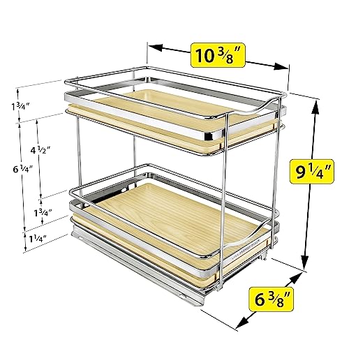 lite™ Pull Out Spice Organization for Cabinets (Wood / 6-1/4" - 2 Tier)