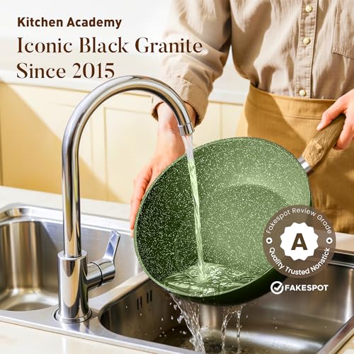 Non Toxic Pots and Pans Set Non Stick (Green / 12 PCS Cookware Set)
