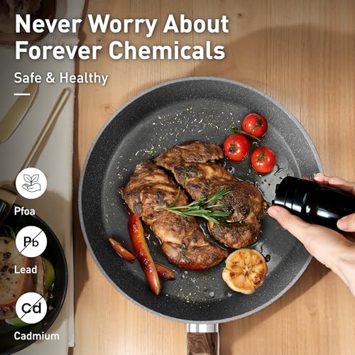 Pots and Pans Set Non Toxic (Gray / 12 Pcs Cookware Set)