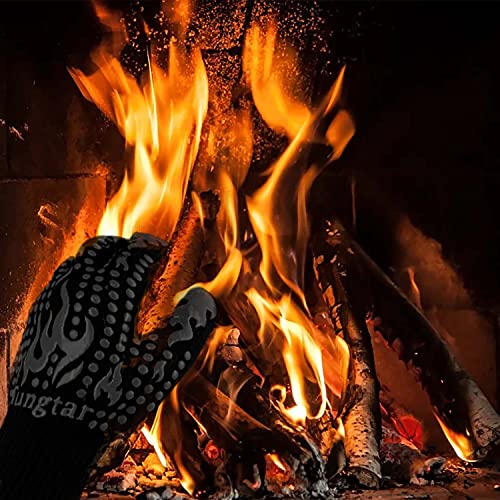 Oven Mitts Heat resistan BBQ Heat Proof Glove 1472℉ 14Inch Grill Glove for Men BBQ Gloves Gift Set for Cooking (2 Count)