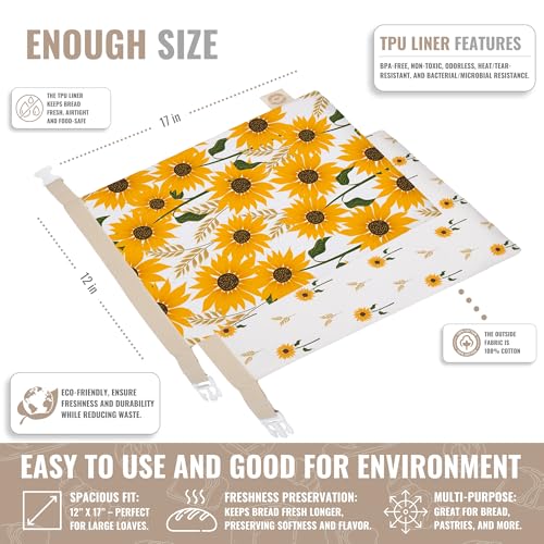 Reusable Bread Bag Set for Home Bakers (Sunflower)