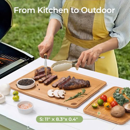 Dishwasher Safe Bamboo Cutting Boards 15.4x11.7in Heat (15.4"L x 11.7"W)