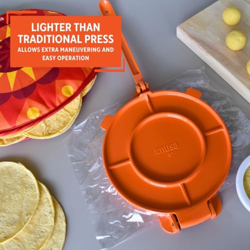 USA Aluminum Tortilla Press 8 (Aluminum- Orange / 8")