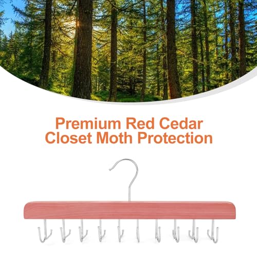 Cedar 2 Pack 2 in 1 Belt Tie Hanger for Closet Max 60 Belts with 60 Ties Capacity (Cedar-2 Pack)
