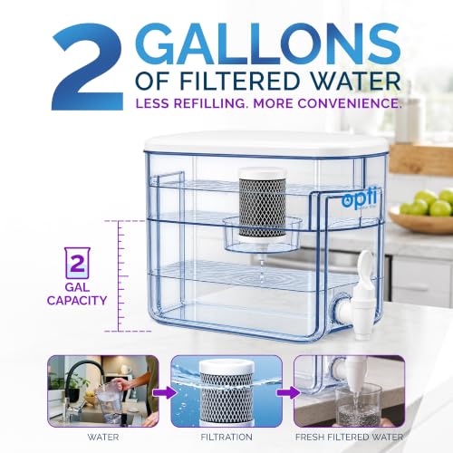 Opti Chill 2 Gallon Alkaline Water Filter Dispenser for Refrigerators