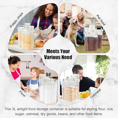 Airtight Rice Storage Container (White x 2 / 3L-2pack)