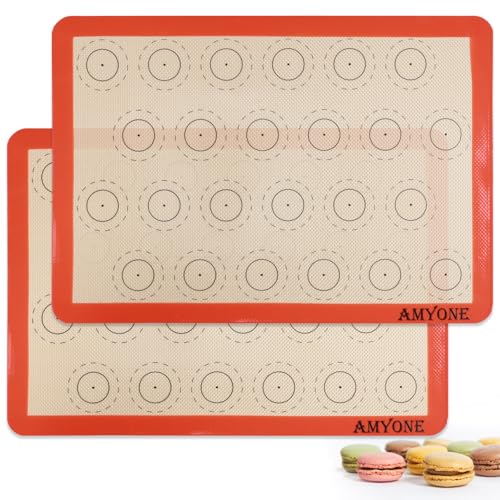Macaron Silicone Baking Mats for Half Sheet Pan (Bright Orange / 16.5"L x 11.6"W)